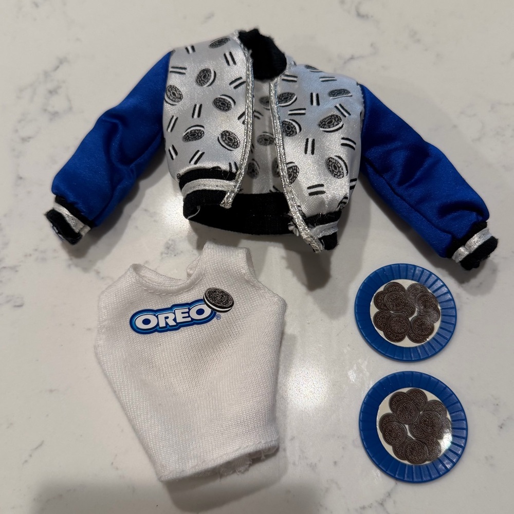Y2K Barbie Oreo Bomber Jacket/Top with pretend Oreos